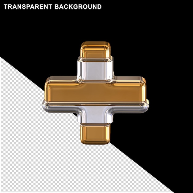 PSD gold symbol with thin silver horizontal straps