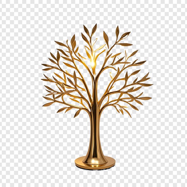 PSD gold tree on a transparent background