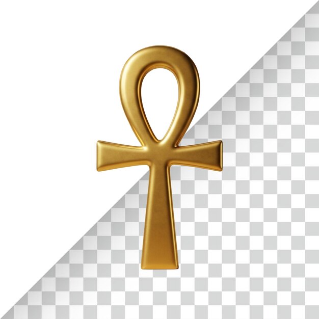 PSD golden ankh symbol 3d render