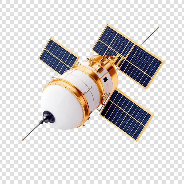 PSD golden satellite soaring through space exploring the cosmos