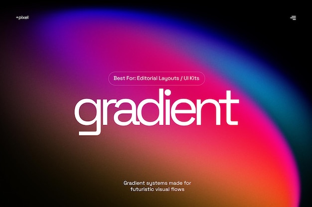 PSD gradient design with colorful abstract blur and text effects