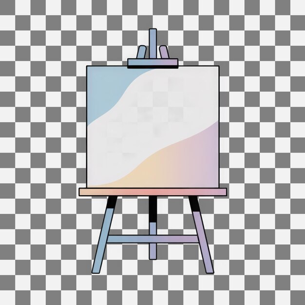 PSD gradient easel with blank canvas for artistic projects