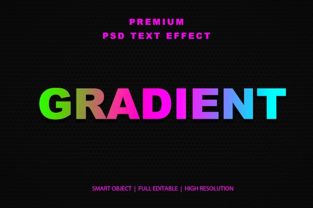 PSD gradient editable text effect