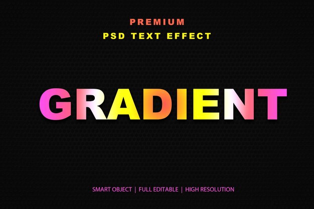 PSD gradient editable text effect