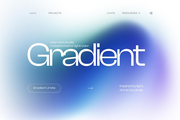 PSD gradient ui kits clean and visually metaphorical light color