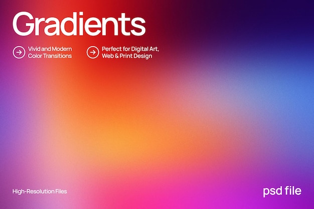 PSD gradients for modern digital and print design