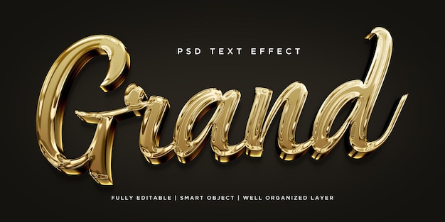 PSD grand 3d style text effect