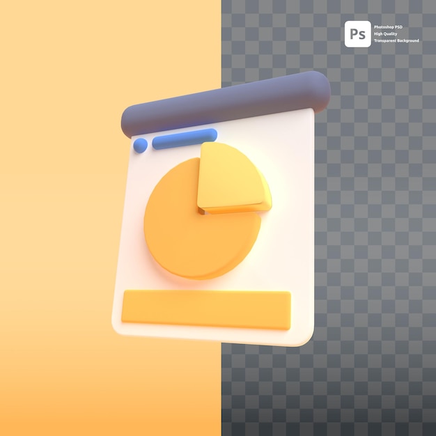 PSD graph in 3d render for graphic asset web presentation or other