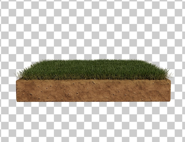 PSD grass soil section podium 3d rendering