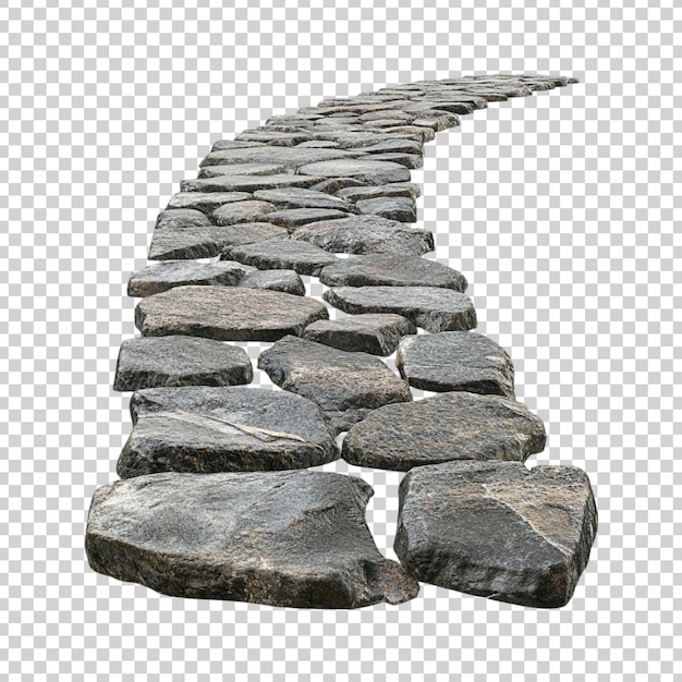 PSD a gray stone road or tile pattern isolated on transparent background