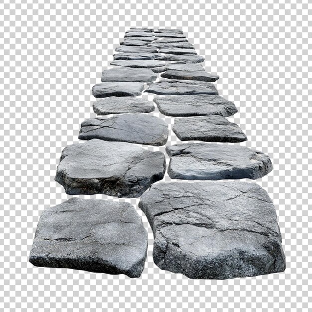 PSD a gray stone road or tile pattern isolated on transparent background