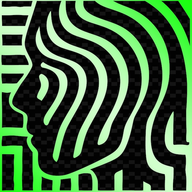 PSD a green and black abstract image of a human head