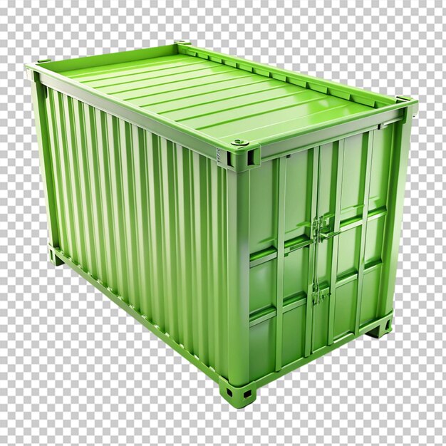 PSD green container isolated on transparent background