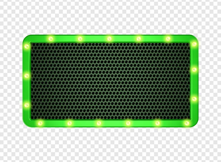 green rectangular panel with lamps