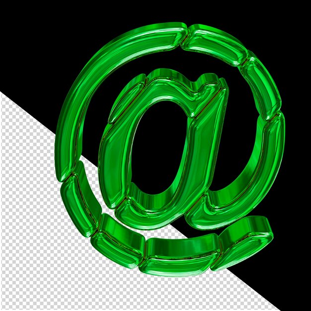 PSD green symbol made of blocks