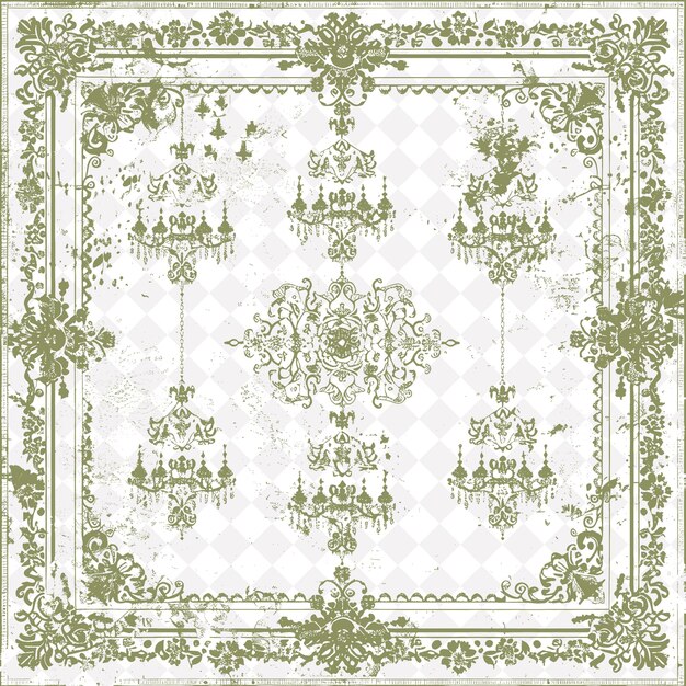 PSD a green and white abstract design with a floral pattern