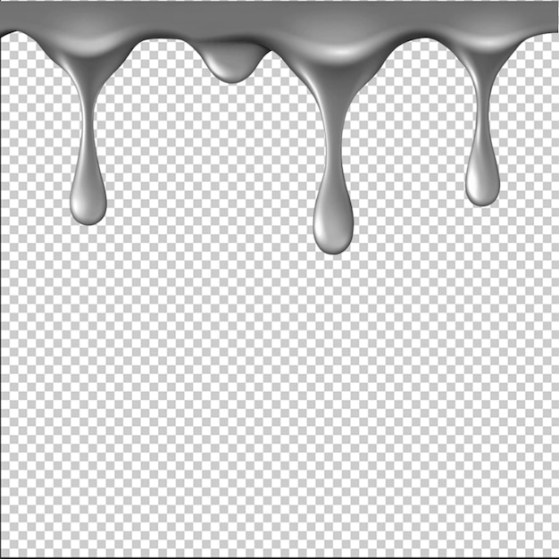 PSD grey dripping isolated on transparent background