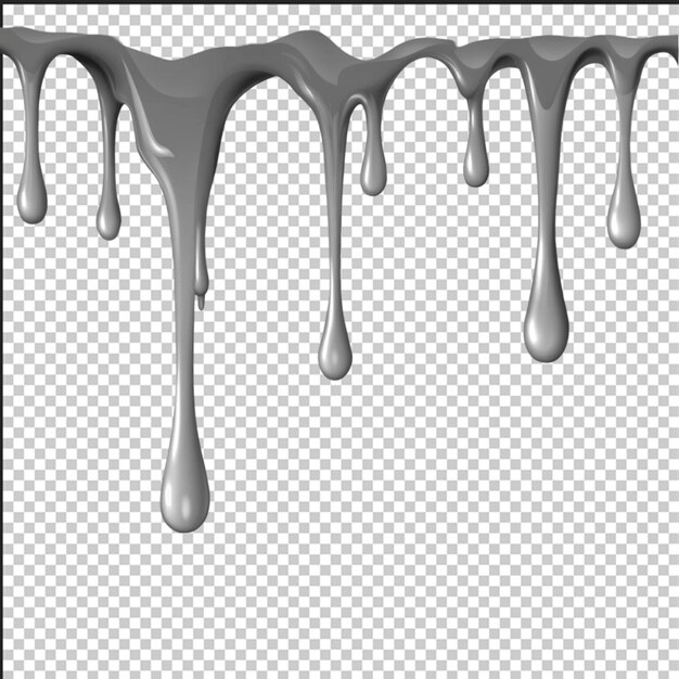 PSD grey dripping isolated on transparent background