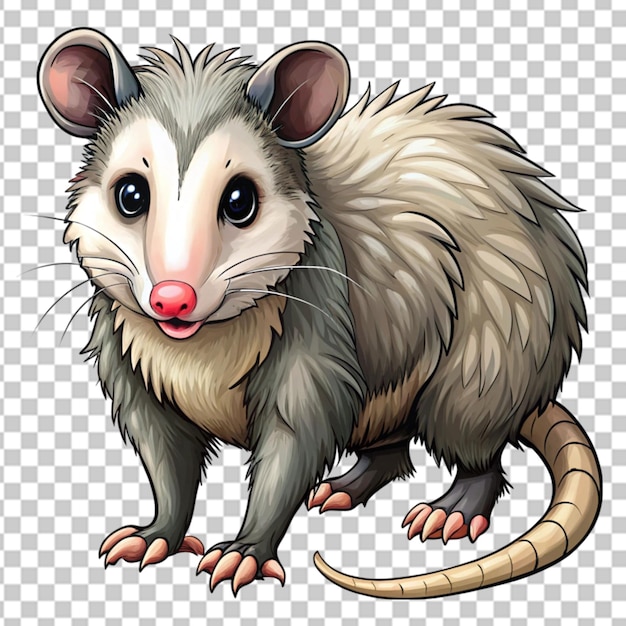PSD grey mouse isolated on transparent background