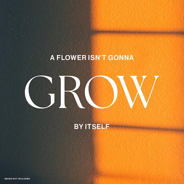 PSD grow quotes typography instagram post template