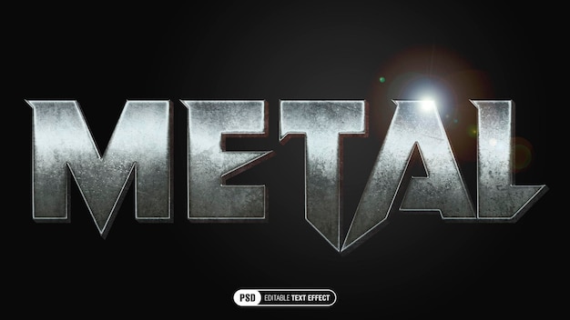 PSD grunge metallic text effect