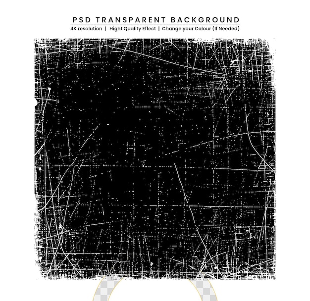 PSD grunge style texture on transparent background