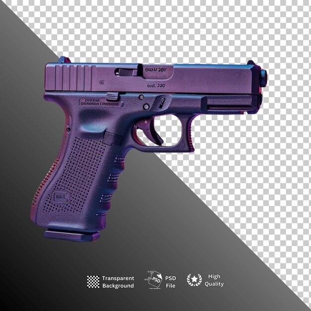 PSD gun isolated on transparent background