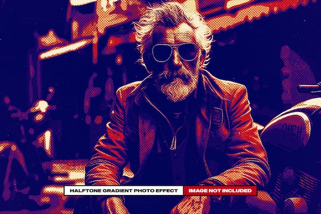 PSD haftone gradient photo effect