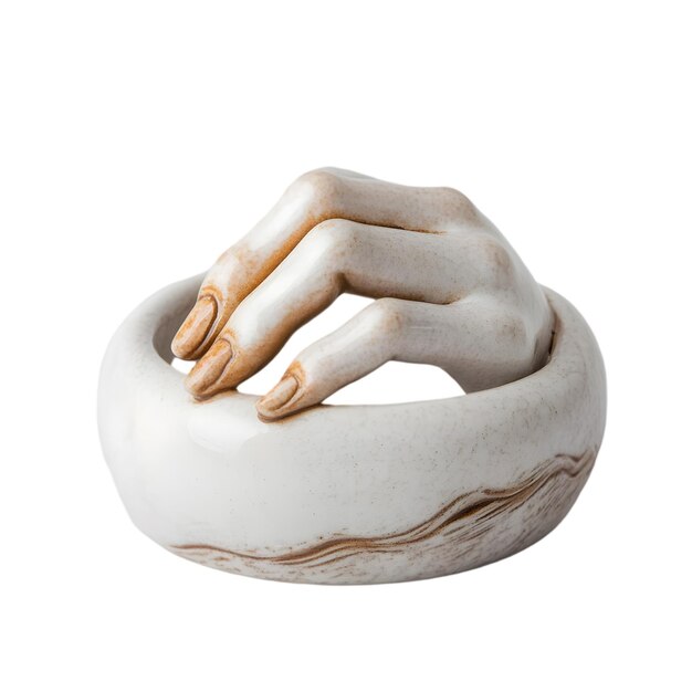 PSD hand in bowl ceramic sculpture
