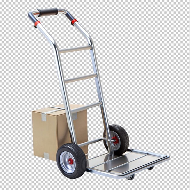 PSD hand cart on transparent background