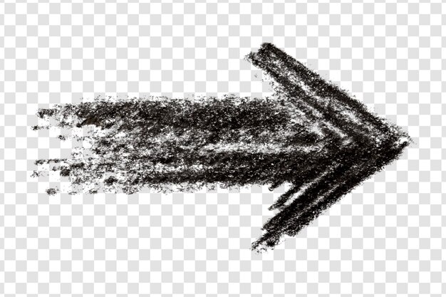 PSD hand-drawn charcoal arrow pointing right
