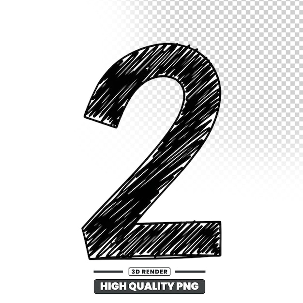 PSD hand-drawn scribble number two