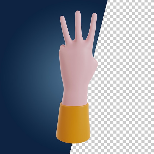 PSD hand gesture 3d render illustration