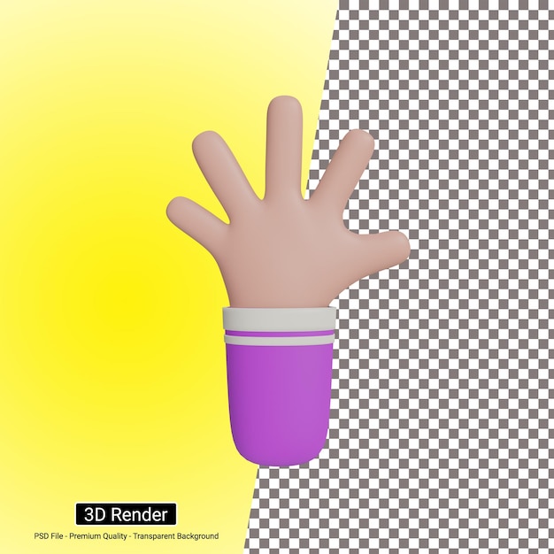 PSD hand pose icon 3d