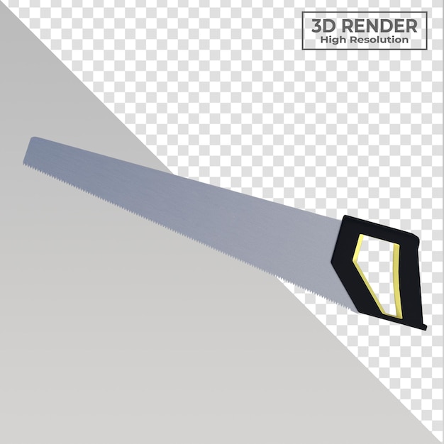 PSD hand saw isolated 3d render