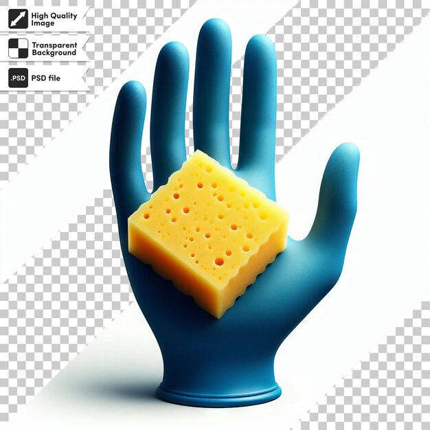 PSD a hand with a piece of cheese on it that says  sponge