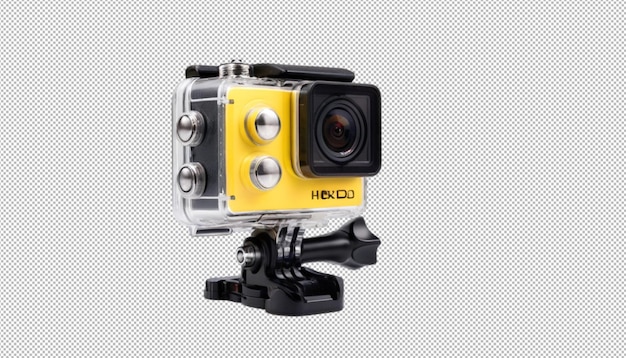 PSD handheld action camera mounted on surfboard