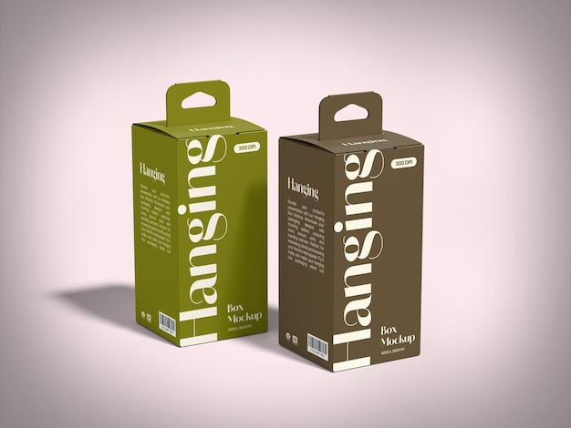 PSD hanging box mockup template