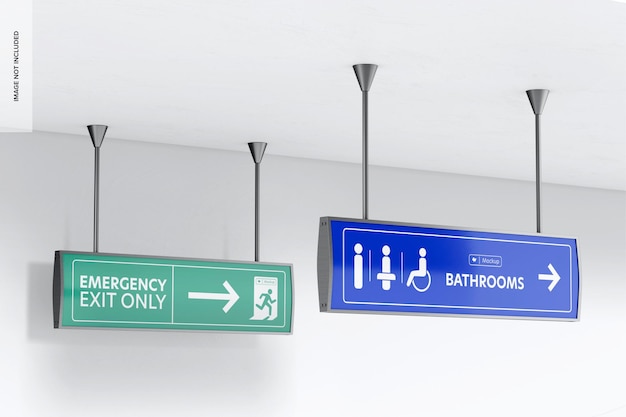 PSD hanging signs mockup