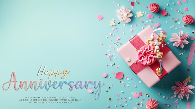 PSD happy anniversary design for unique