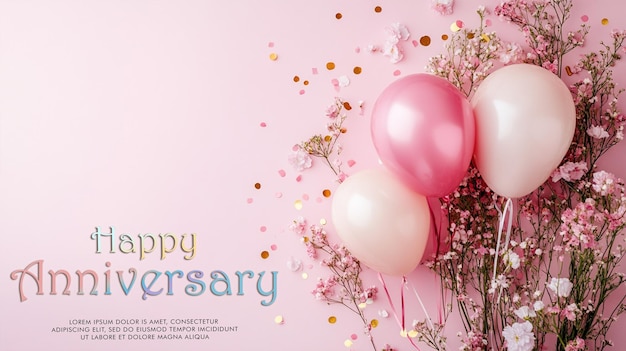 PSD happy anniversary design for unique