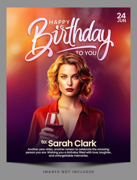 PSD a happy birthday to friends for social media post premium photoshop template