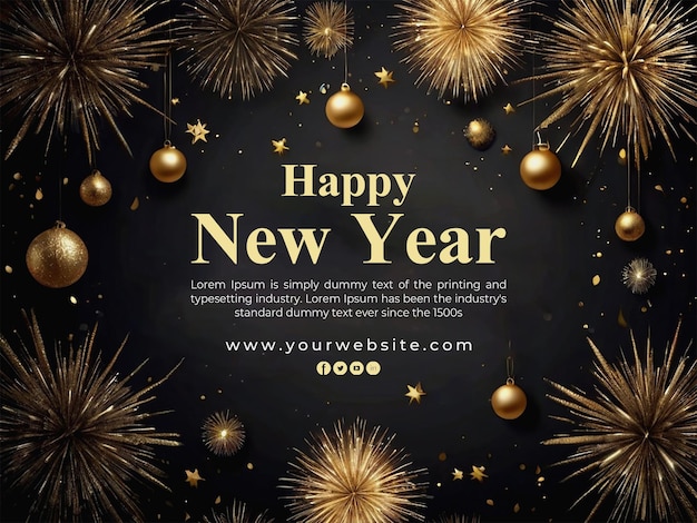 PSD happy new year celebration background