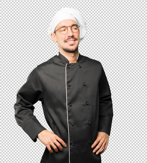 PSD happy young chef posing