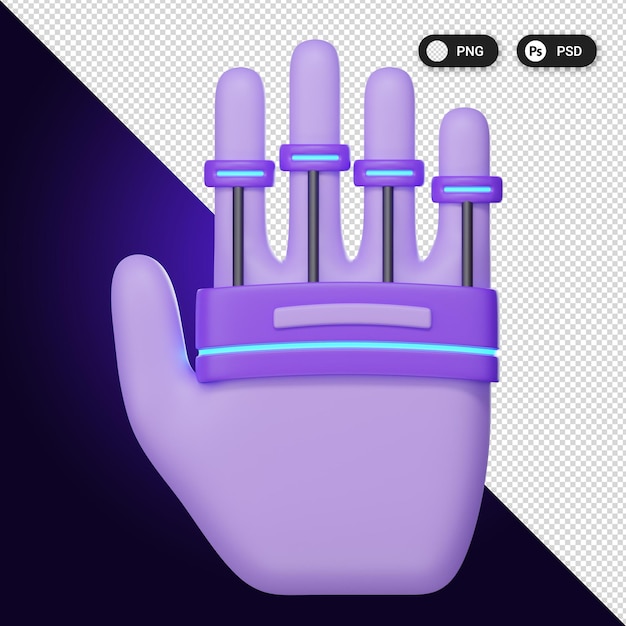 PSD haptic feedback device virtual reality icons set ux ui web design elements 3d rendering
