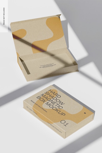 PSD hard shadow magnetic boxes mockup, opened and closed
