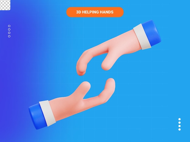 PSD helping hands 3d icon