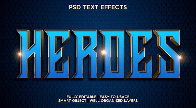 PSD heroes text effect
