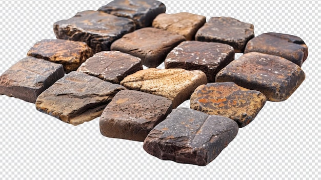 PSD highquality cobblestone isolated on white background for architectural and design projects
