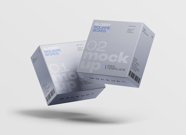 PSD highquality square box mockup for packaging design